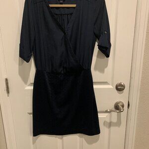 Banana Republic Navy Blue Wrap Polka Dot Dress Size 4